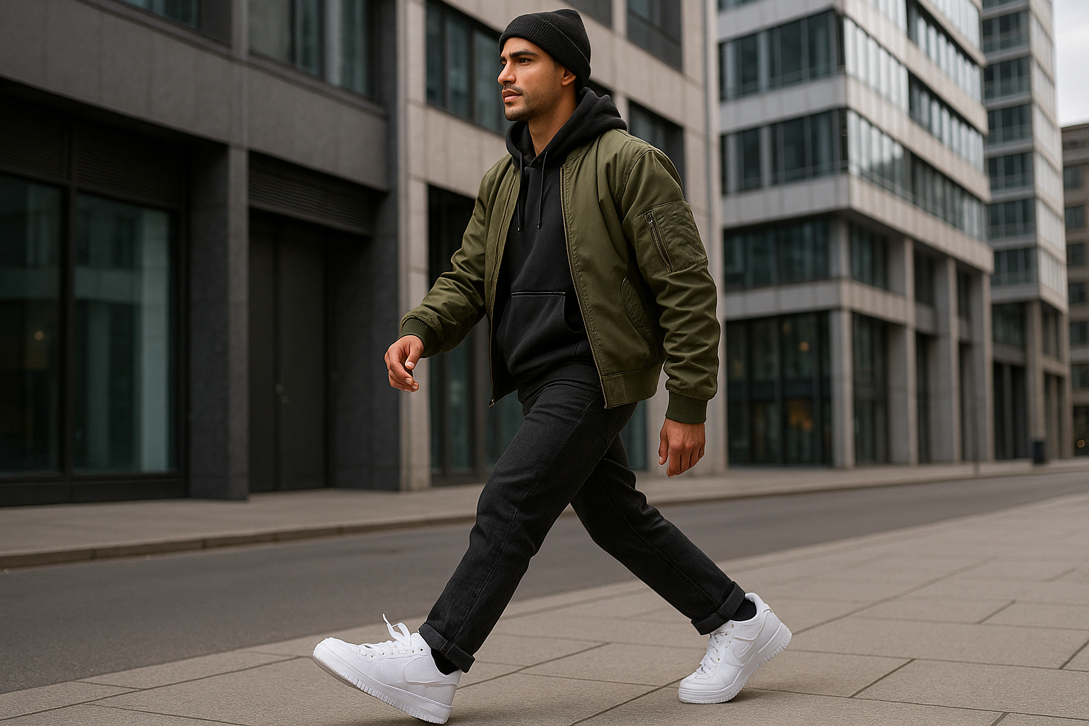 image for walking  person with nike air force